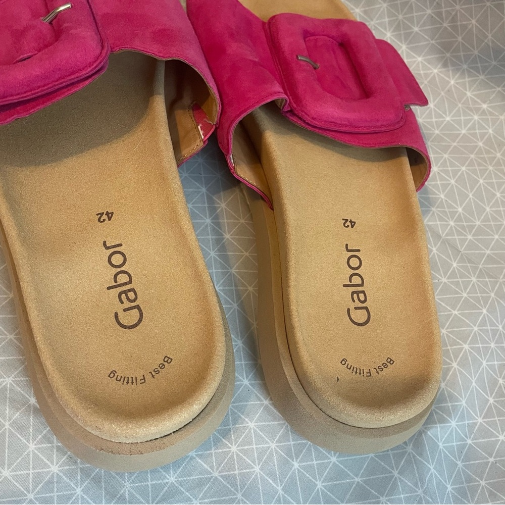 Gabor Adios Slide Sandals in Pink Suede 42 - Picture 5 of 7